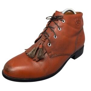 Ariat Womens Boots Size  8.5 Cognac Leather Lace Up Kiltie Paddock